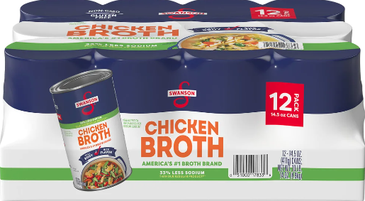 Swanson Chicken Broth 33% Less Sodium 14.5 oz 12 count 14.5 oz